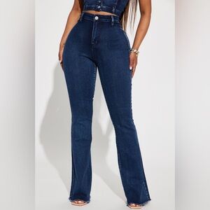 Fashion Nova Dark Blue Flare Jeans